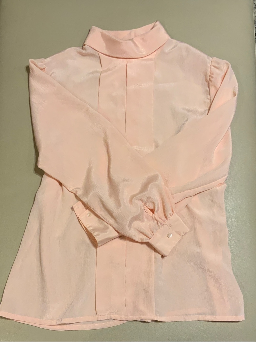 Vintage Nicola High-Neck Long-Sleeve Blouse